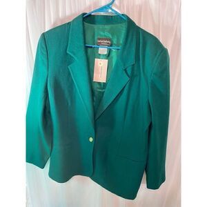 Vintage Jacket Green Wool Blazer Size 14